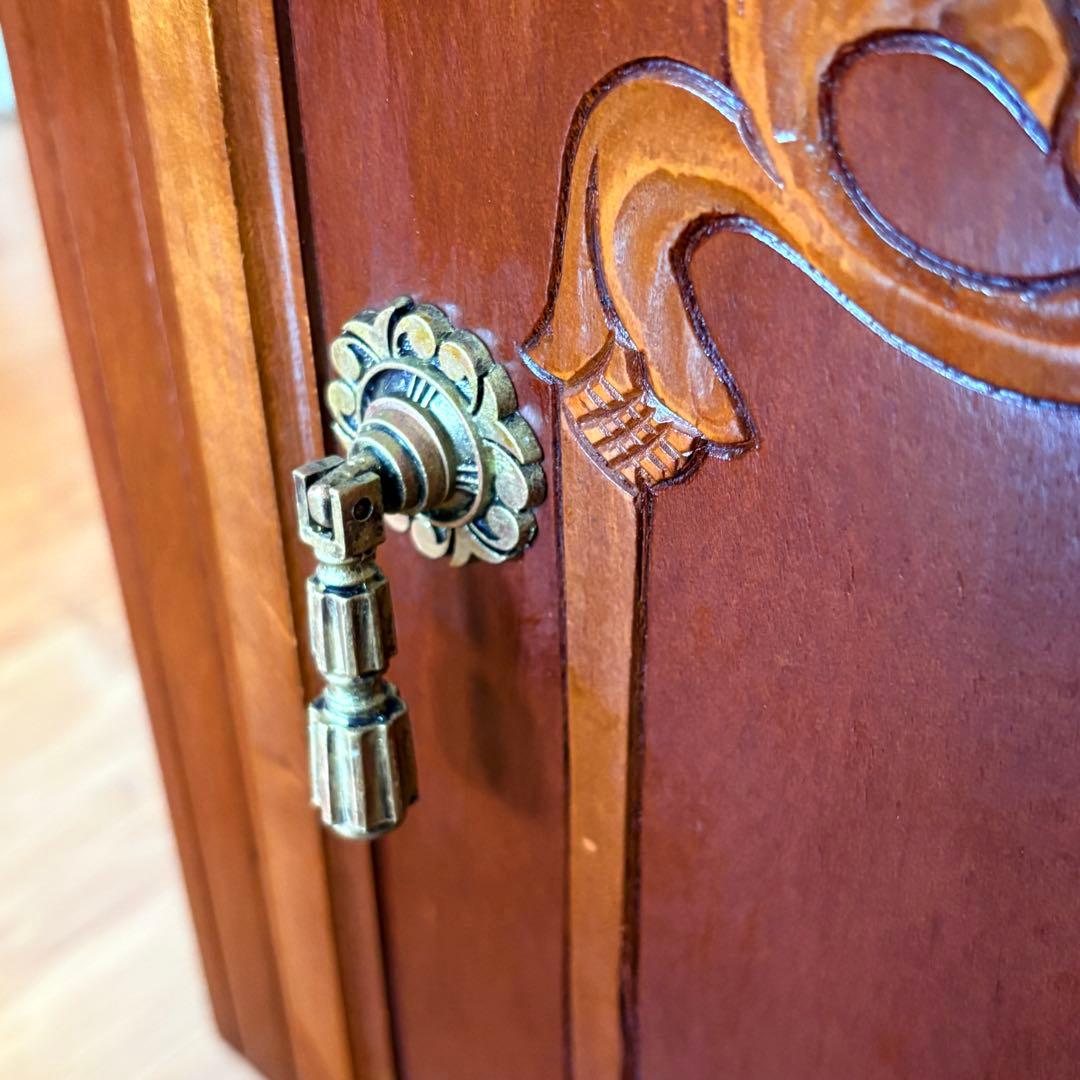 【 送料込み 】国産 ビンテージ 木製 ナイトテーブル 収納棚 引き出し付