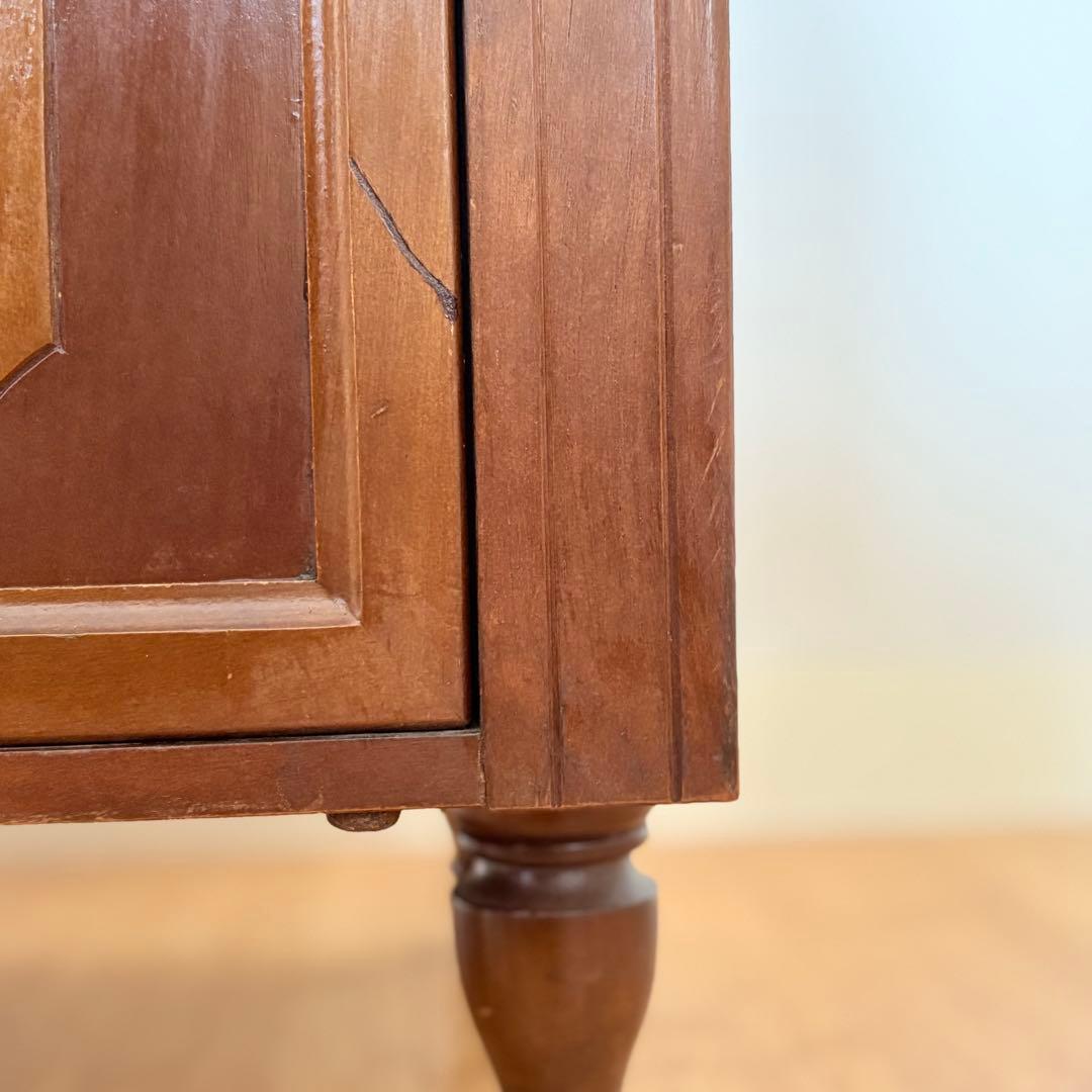 【 送料込み 】国産 ビンテージ 木製 ナイトテーブル 収納棚 引き出し付