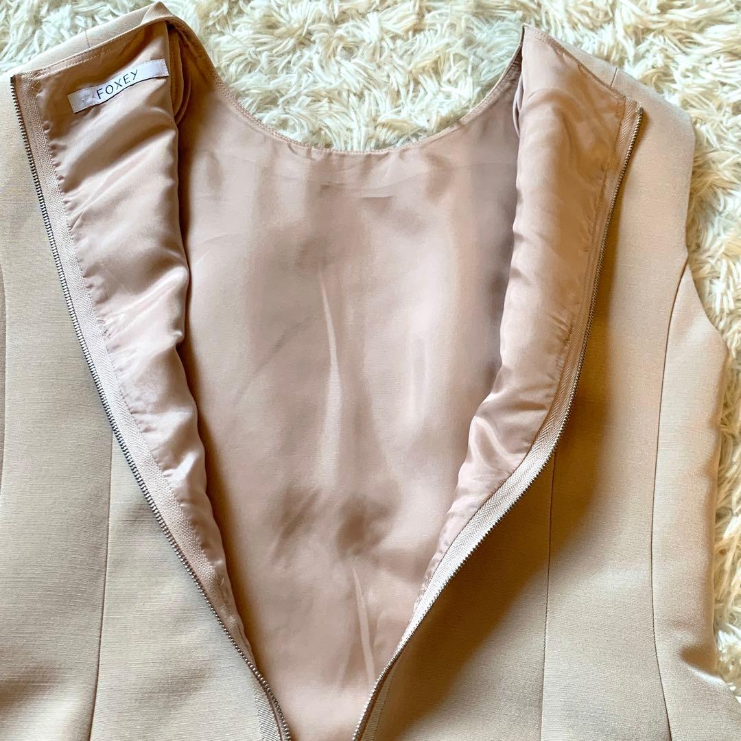 未使用級✨定価14万 フォクシー ミュゲ ウールシルクワンピースドレス 40