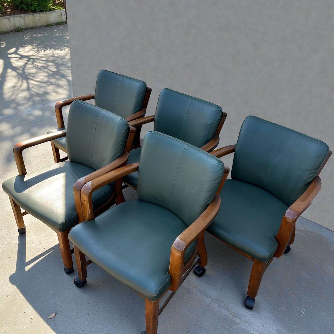 カリモクChitanoキャスター付き ダイニングチェア カーキ 5脚