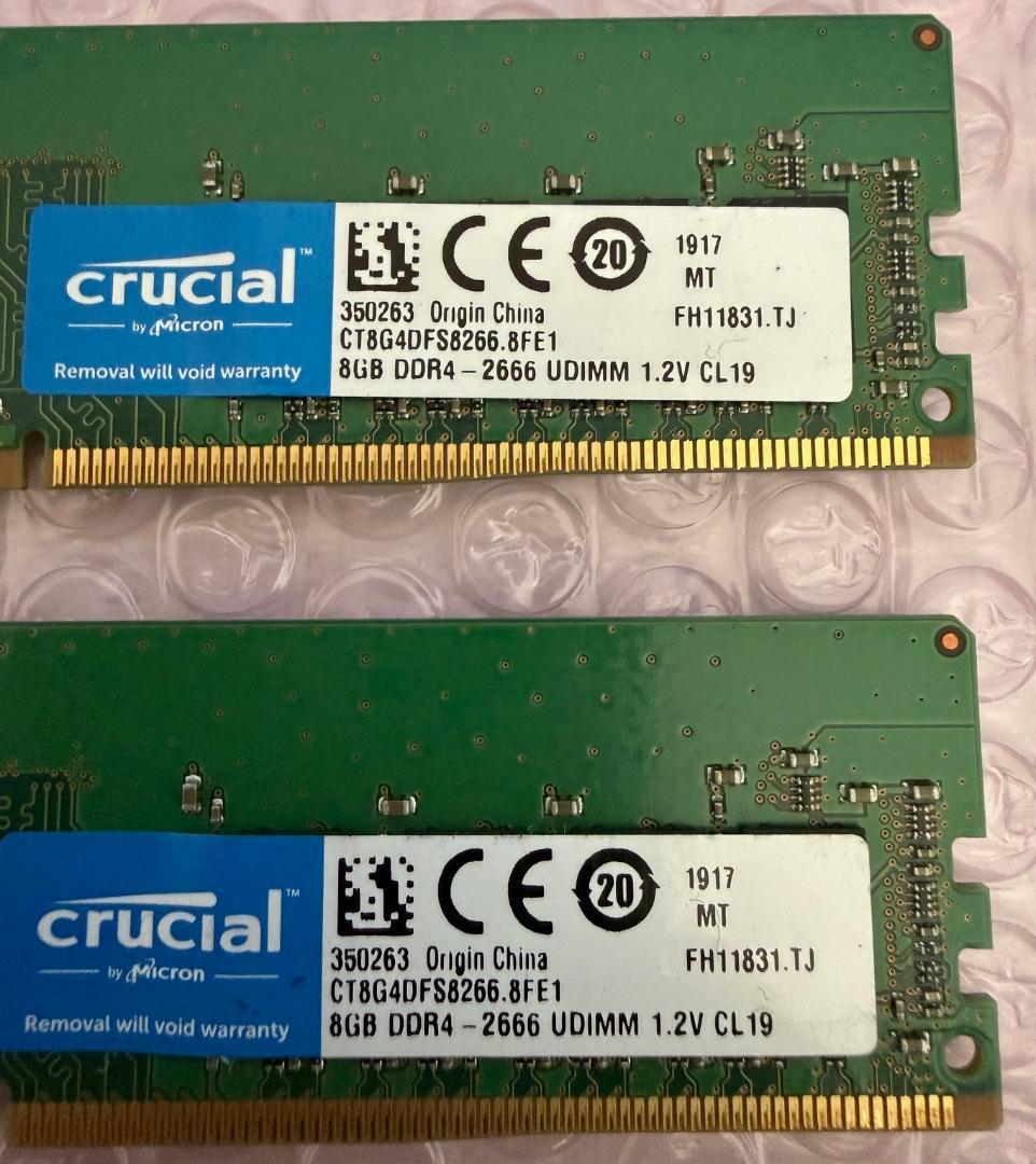 Crucial DDR4-2666 16GB セット (8GB x 2)