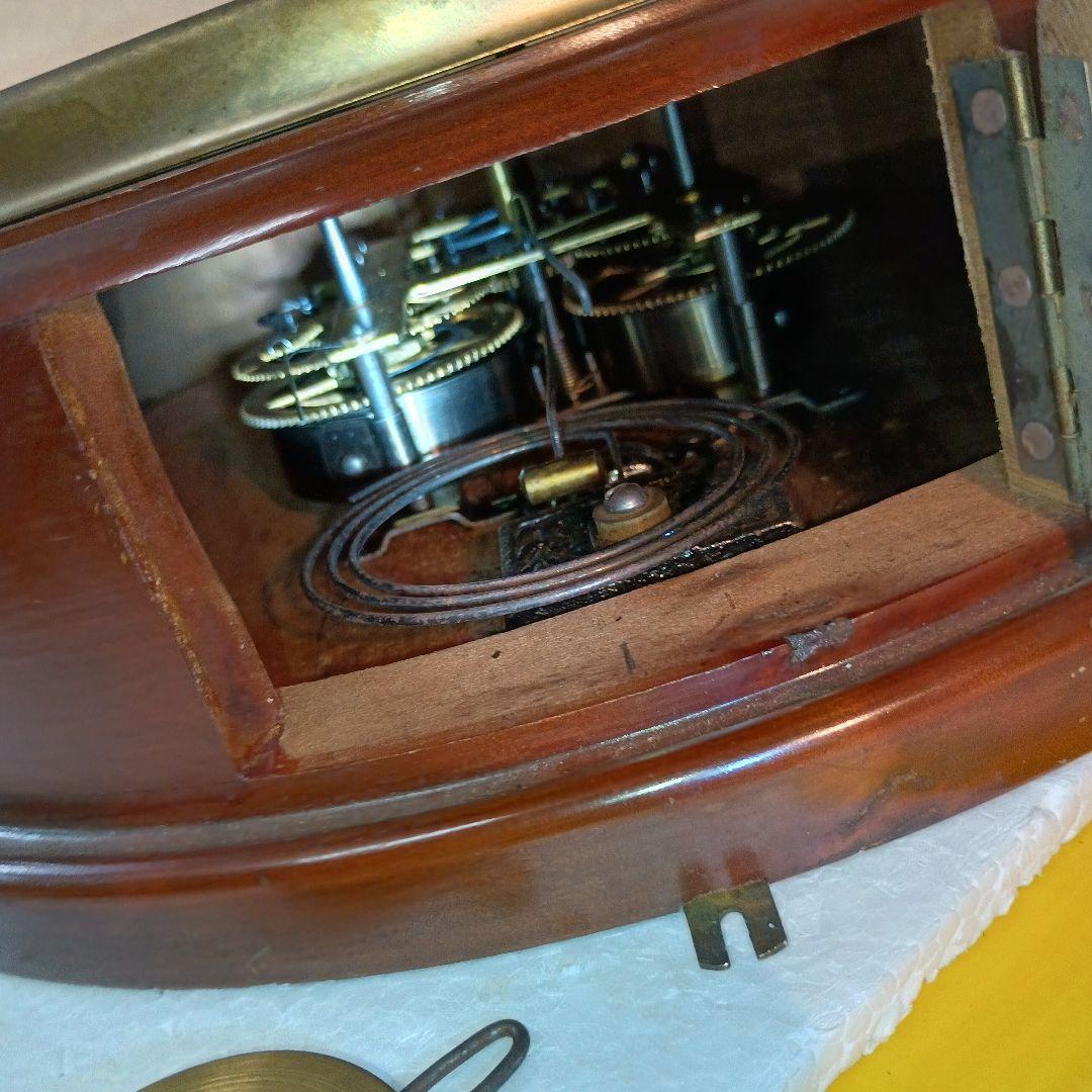 アンティーク　レトロ　★Meiji ★丸時計【毎日新聞社】掛時計　ネジ巻き欠損