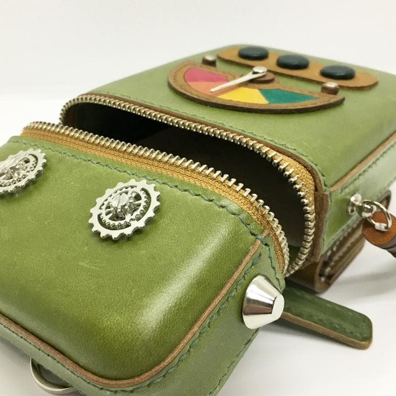 【本革】スマホショルダーバッグ レザーポーチ ウォレット お財布 ハンドメイド