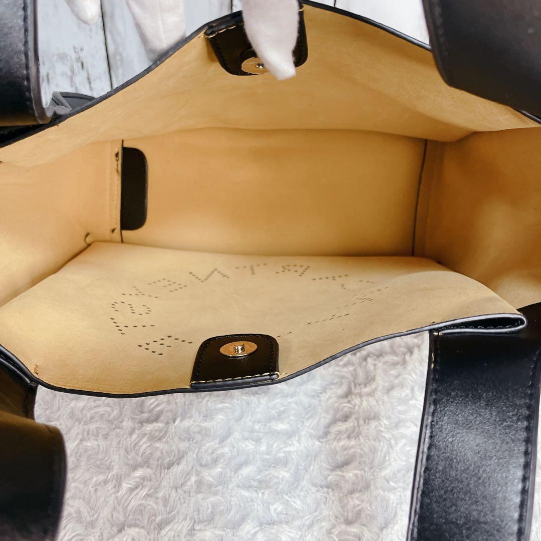 【極美品】ステラマッカートニー 2way バッグ A4可 パンチング ブラック