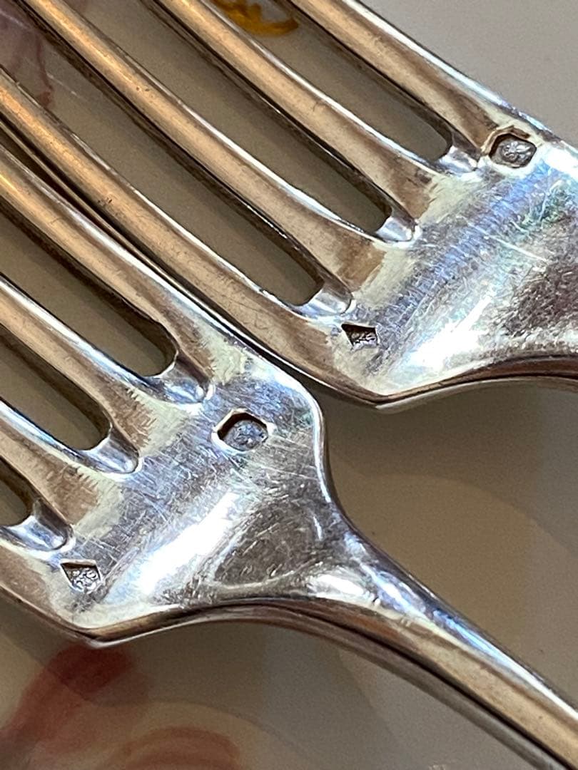 【フランス／H.Soufflot】純銀／フォーク＆スプーン ２セット
