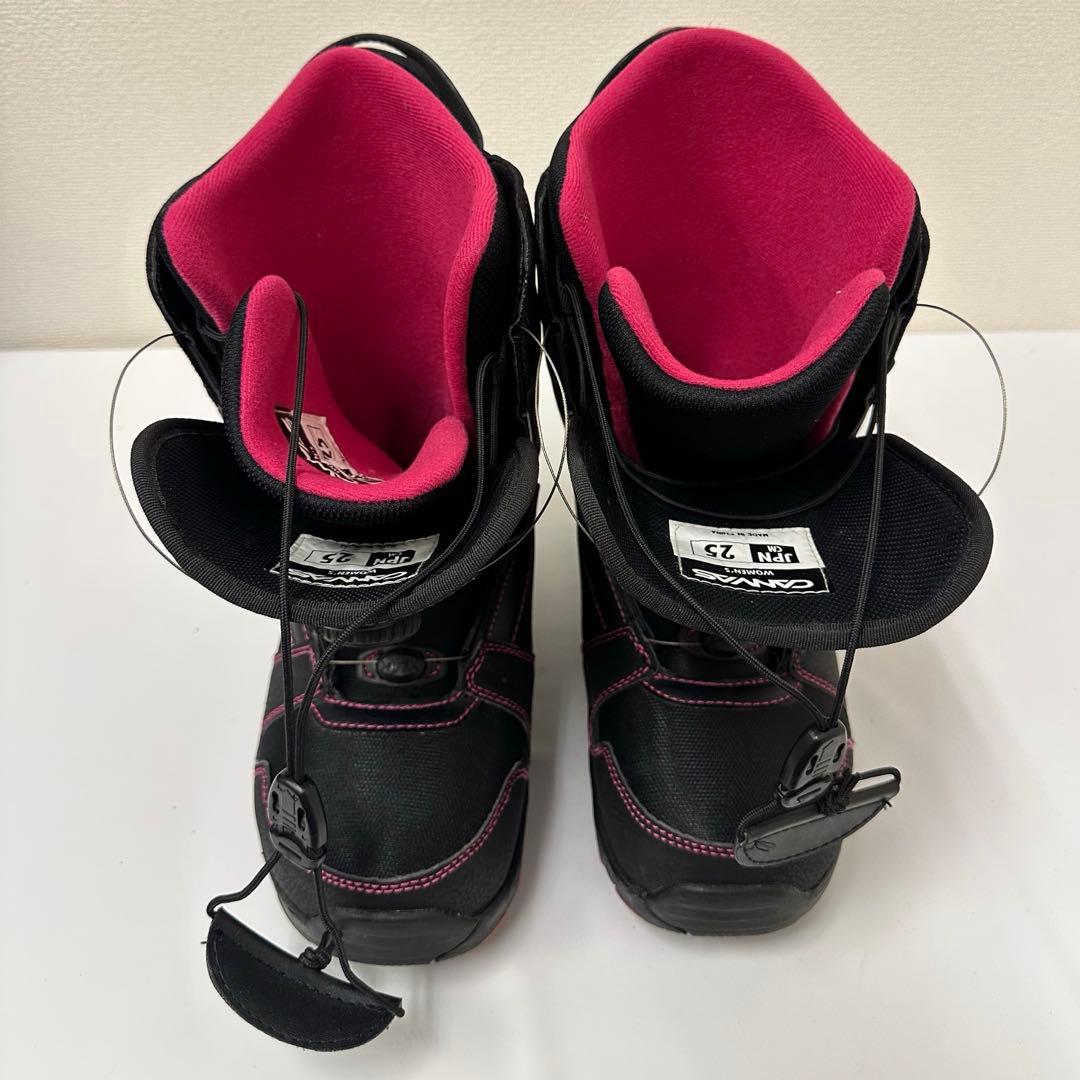 CANVAS 女性用スノーボードブーツ BOAブラック/ピンク 25.0cm