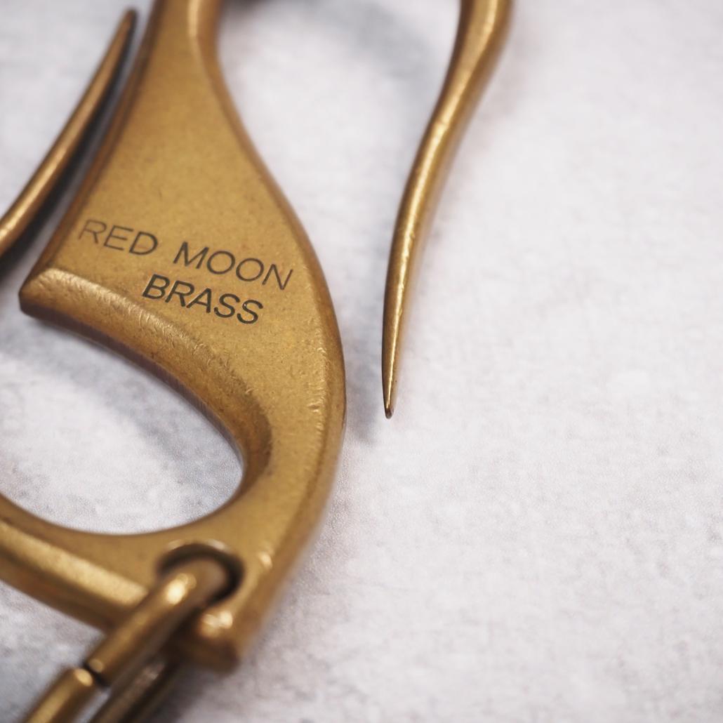 REDMOON S字フック キーホルダー 真鍮 ハンドメイド 限定品 ロゴ刻印