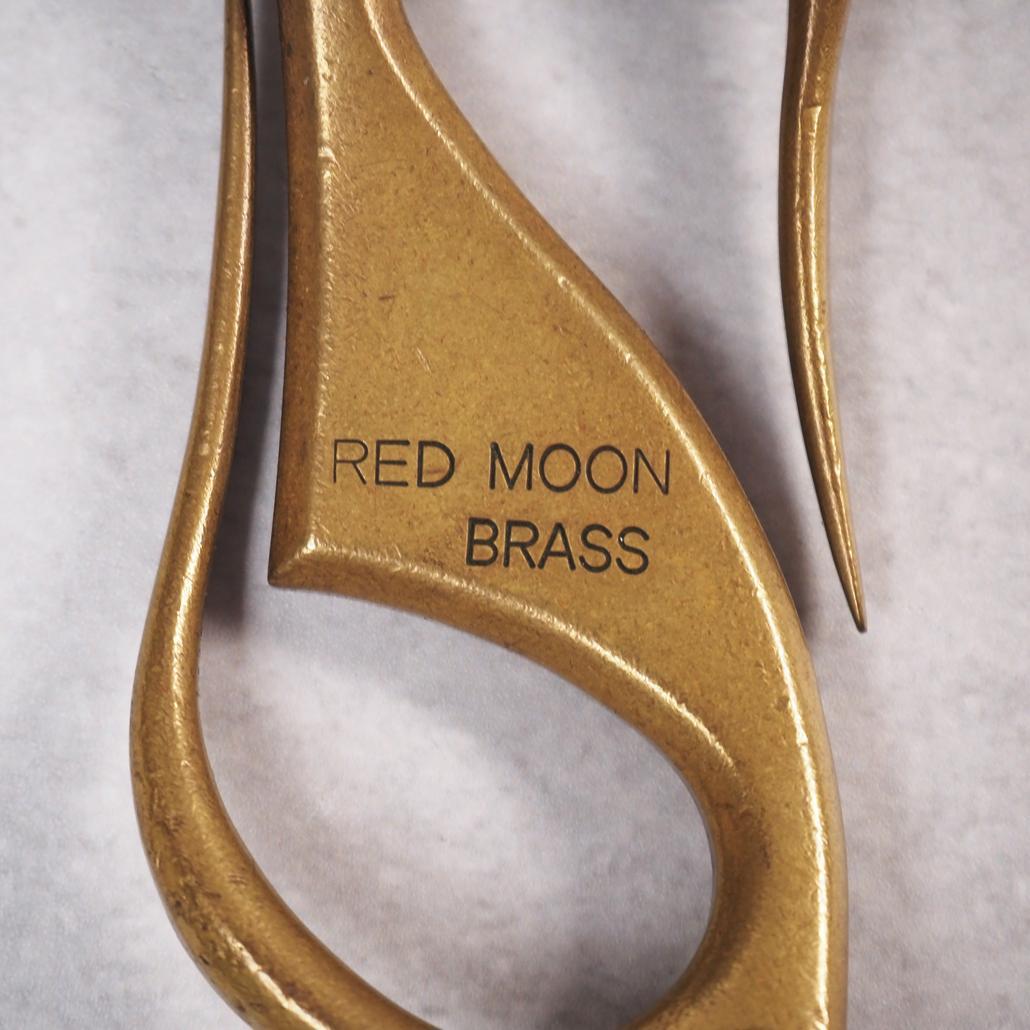 REDMOON S字フック キーホルダー 真鍮 ハンドメイド 限定品 ロゴ刻印
