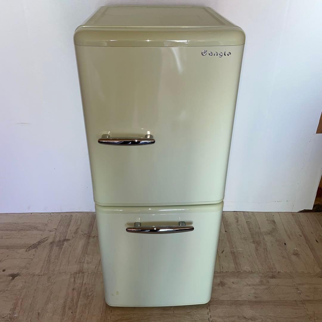 配送設置無料　ジャングル　レトロ冷蔵庫　新生活　3003