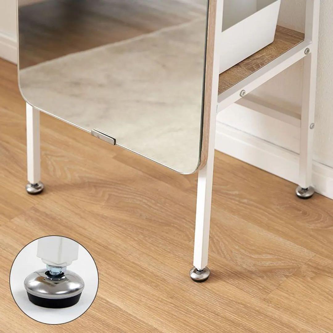 アーチ型全身鏡 自立式 収納付き [幅40.5]