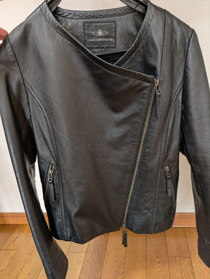 グレースコンチネンタル　ラムレザージャケット　ブラック 38 Mサイズ