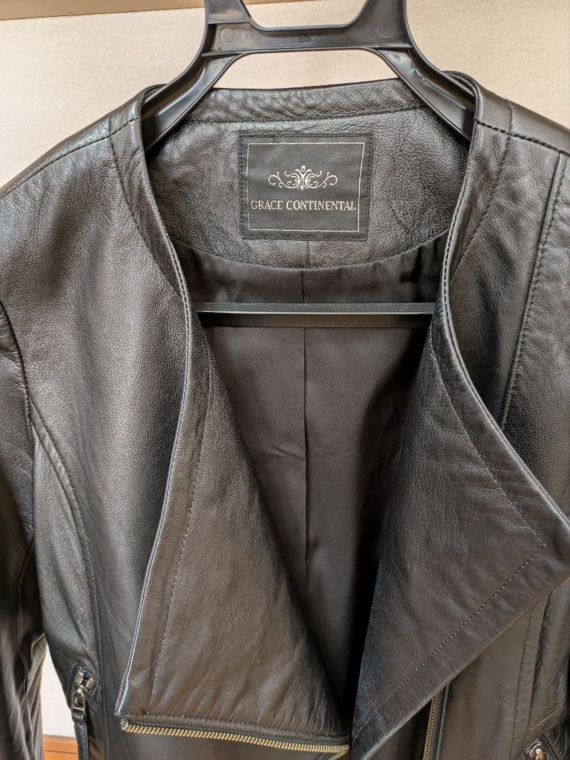 グレースコンチネンタル　ラムレザージャケット　ブラック 38 Mサイズ