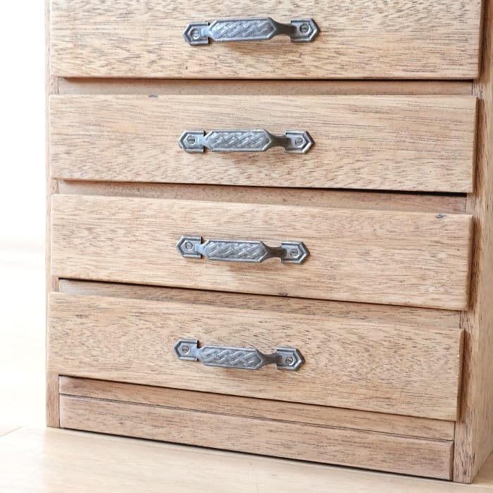 アンティーク ラワン材 整理箱 タンス 古家具 引き出し5杯 無塗装