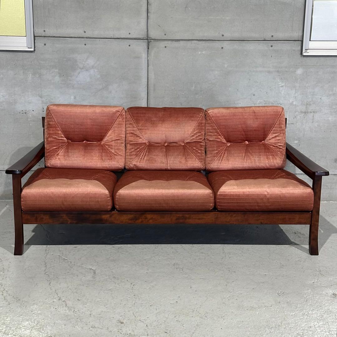 ★80年代★ モリシゲ 応接ソファ 3人掛け｜昭和レトロ 和モダン｜高級旅館仕様