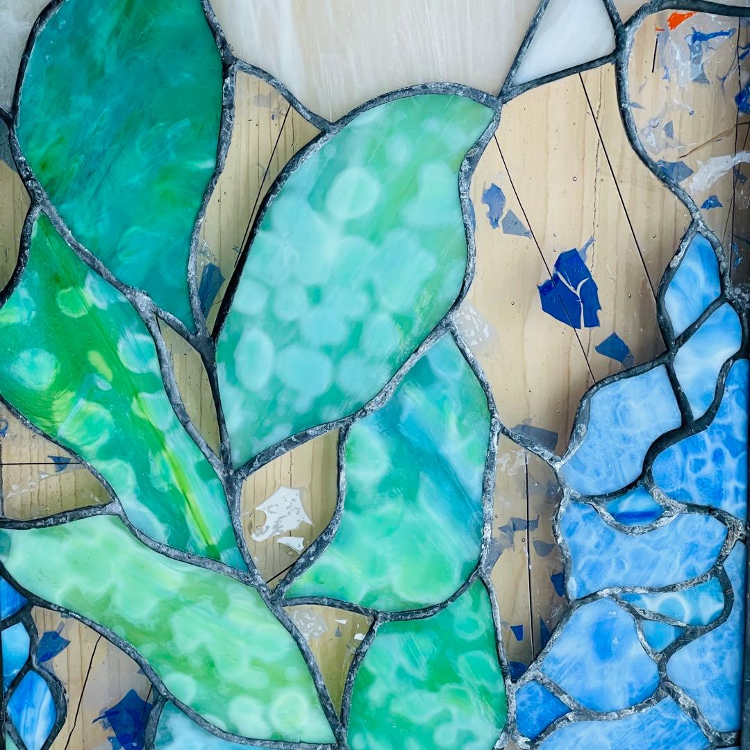 ✮美品✮ ステンドグラス　ボタニカル　壁掛け　オブジェ