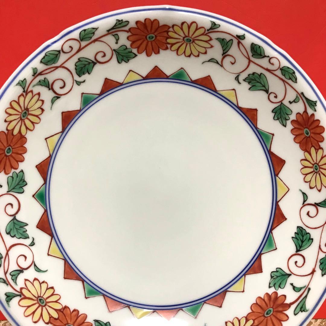 未使用保管品✨京焼 清水焼 高野 昭阿弥作 色絵花唐草紋 7.3号 中皿 単品