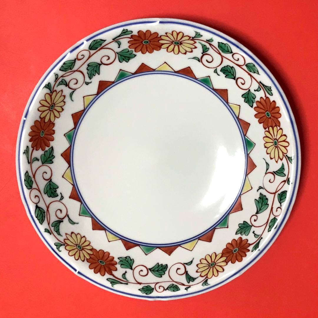 未使用保管品✨京焼 清水焼 高野 昭阿弥作 色絵花唐草紋 7.3号 中皿 単品