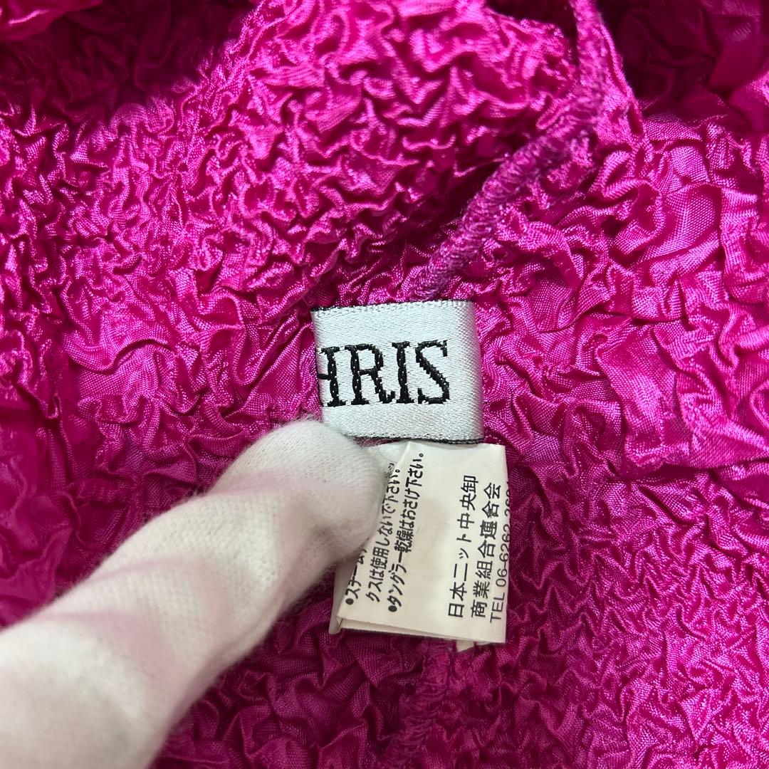 プリーツ シワ加工　ドット　デザイン　シャツブラウス　カットソー　ピンク