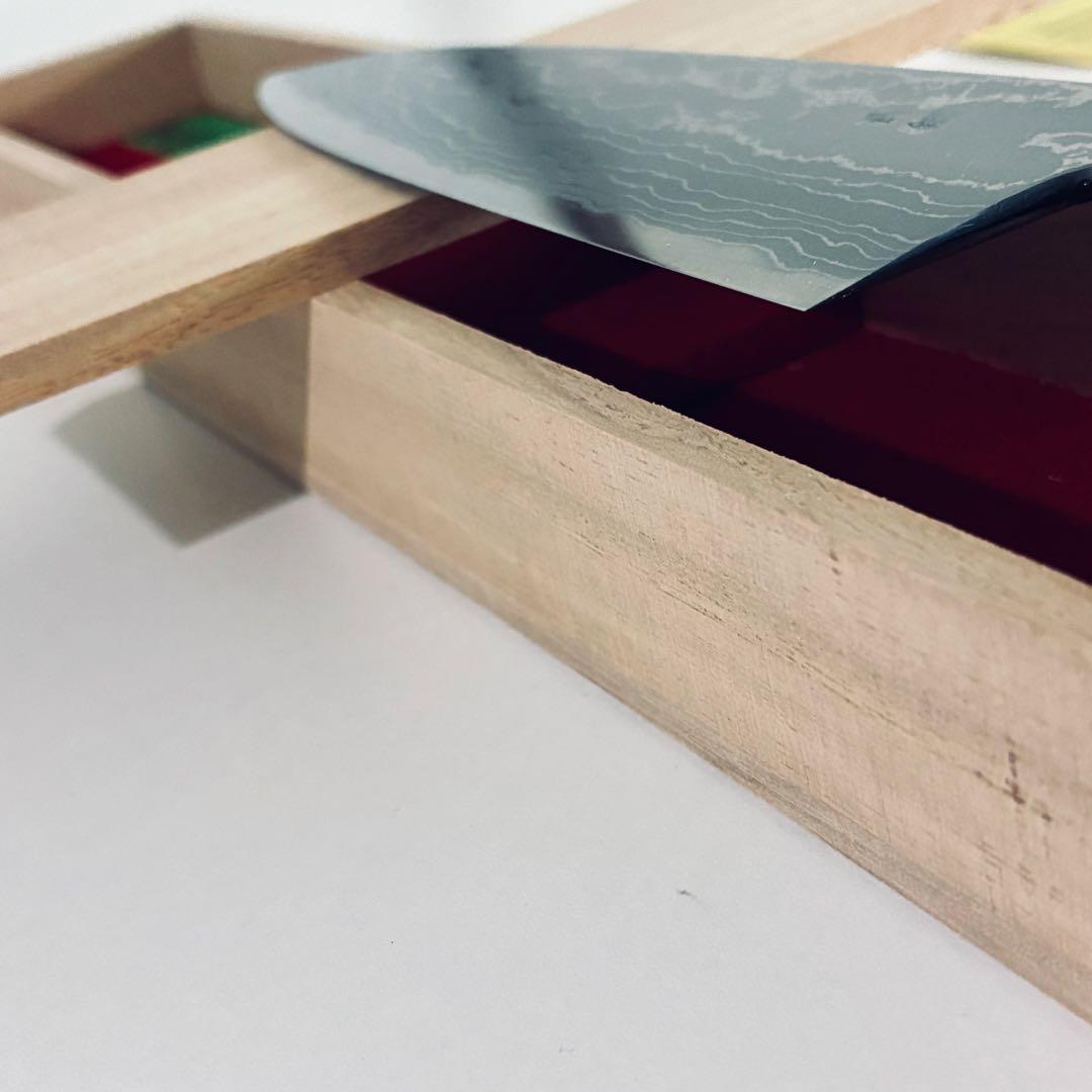 堺源吉 吉国　日本製 三徳 包丁 鍛造　18cm 青鋼 墨流　堺の包丁　堺一文字