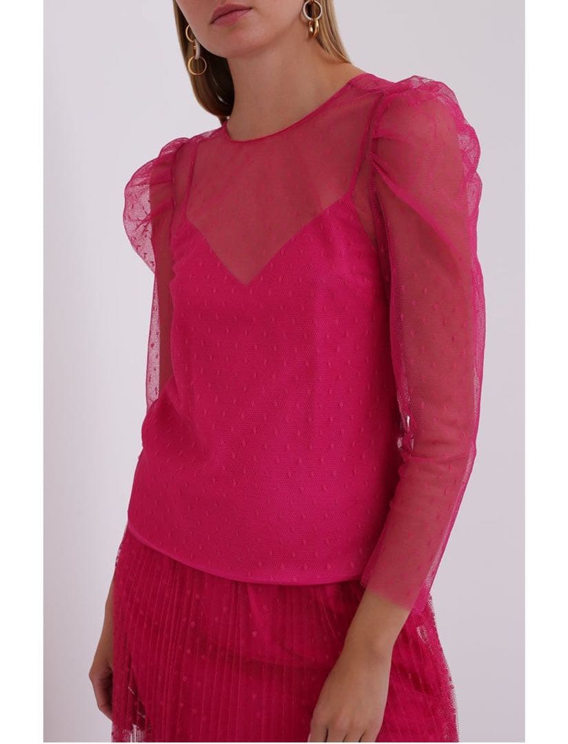 未使用級＊RED VALENTINO【定価約9万】ドットチュールブラウス 42