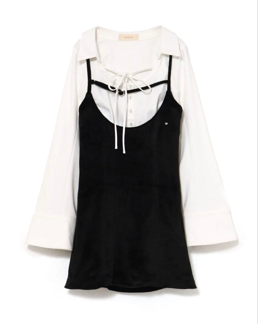 andmary Betty velour mini dress ワンピース