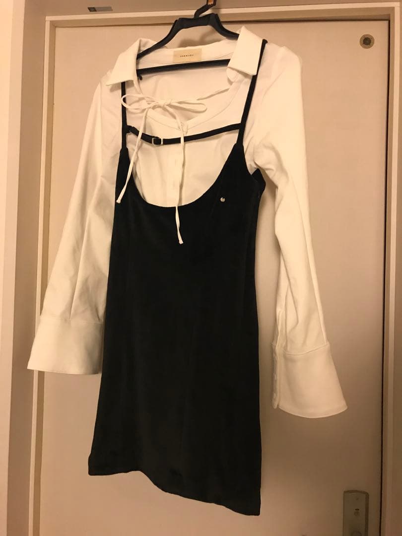 andmary Betty velour mini dress ワンピース