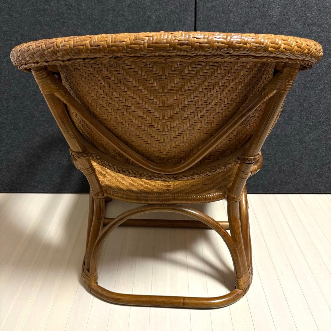 山下工芸　ラタン　籐　アームチェア　ラタンチェア　ガーデンチェア　レトロ