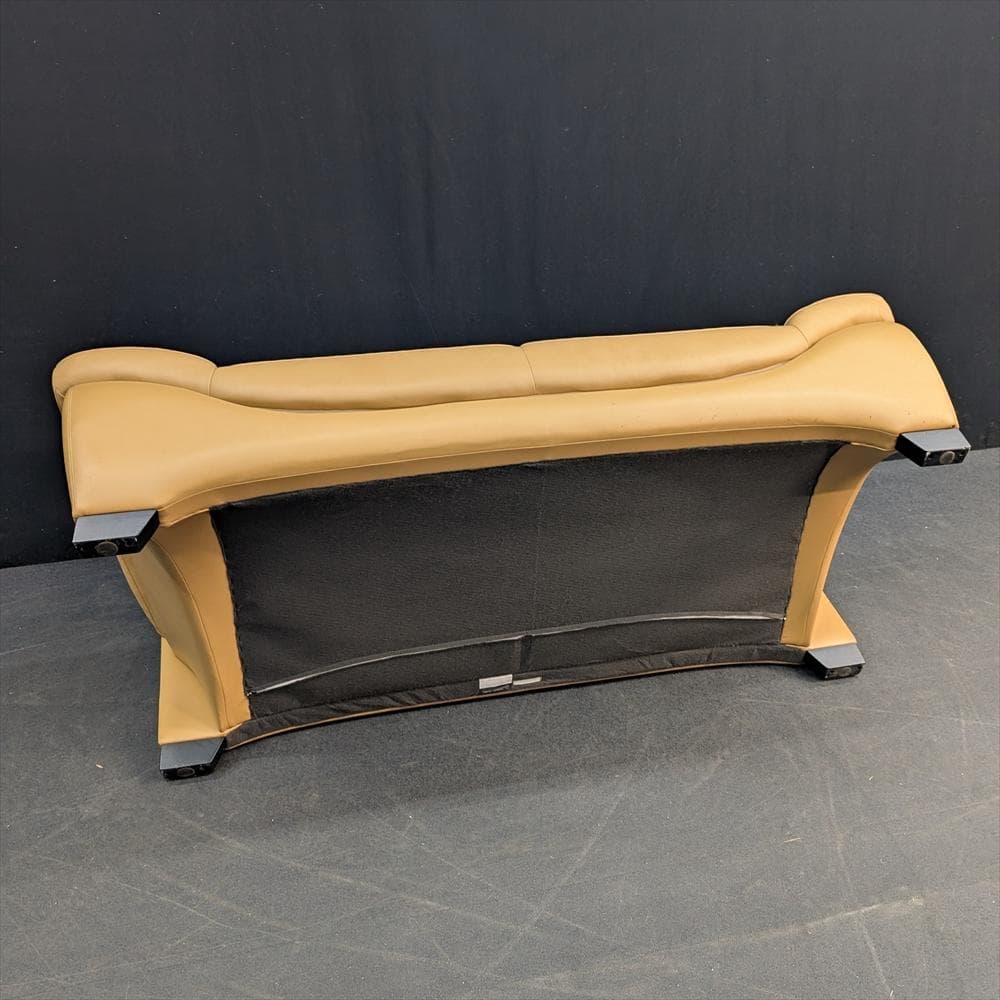 美品　カリモク　本革　ワイドラブソファ　ラブソファ　2人掛け　2P　2.5人掛け
