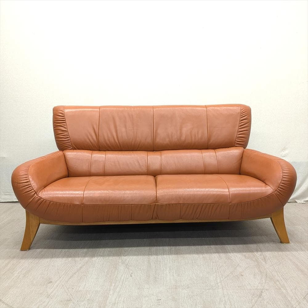 カリモク　チターノ　本革　ラブソファ　2P　二人掛け　2人掛け　リビング