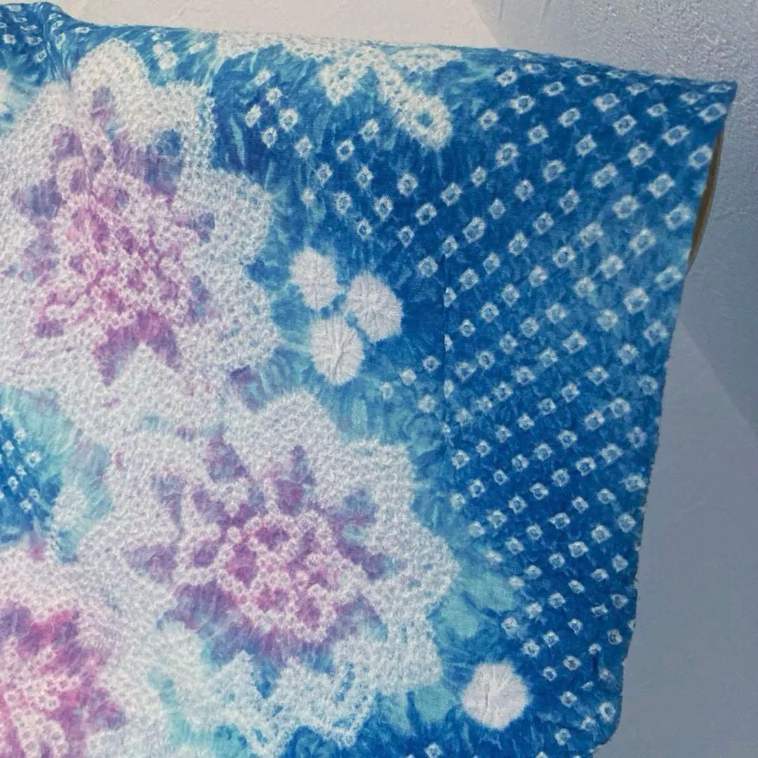 有松絞り・有松鳴海絞り　手縫い　上質浴衣　可愛い花模様　浴衣　No.2-250