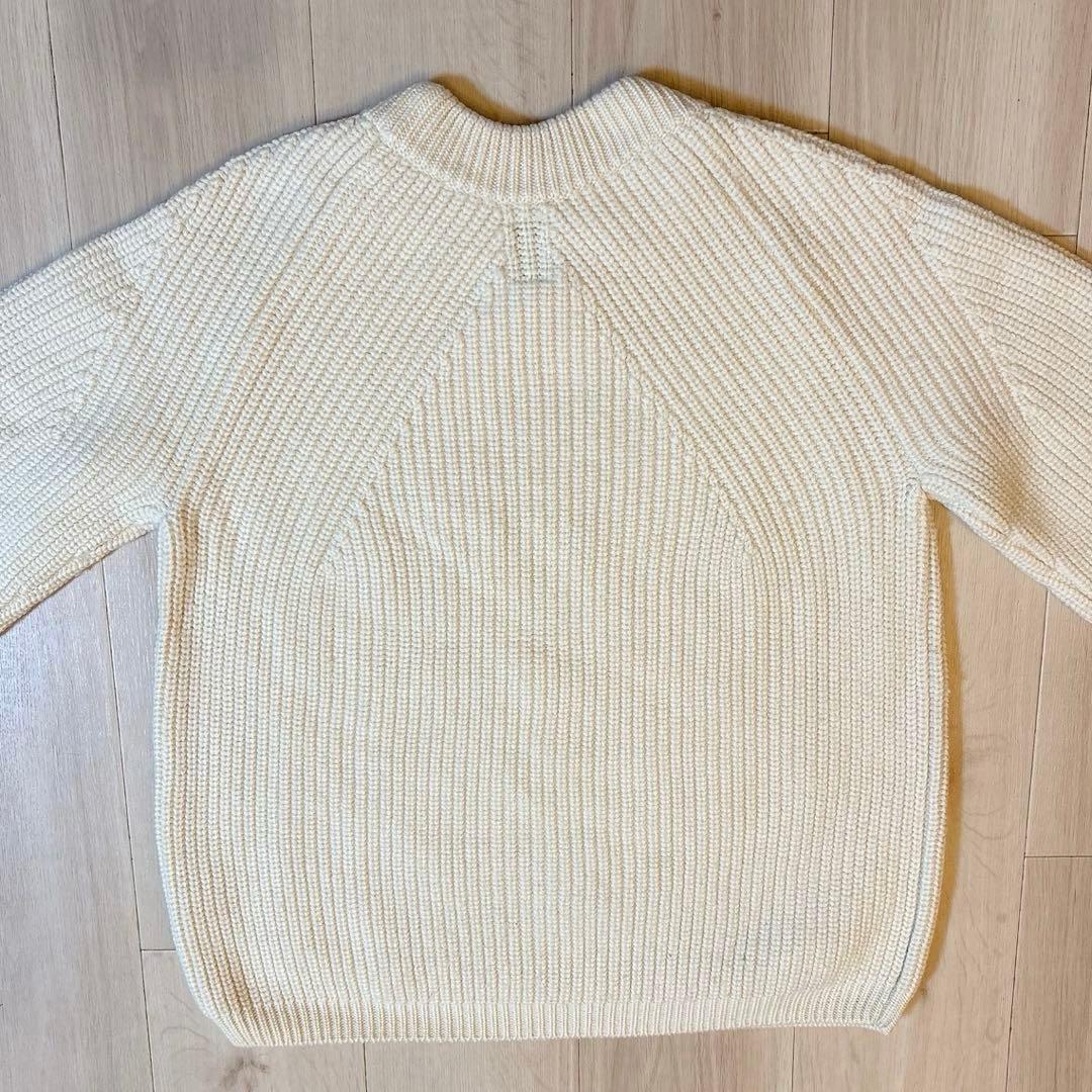 BATONER 5ゲージウール片畦クルーネックニット　Lサイズ