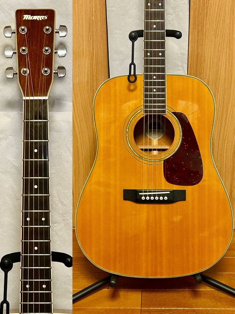 すぐ使えるヴィンテージ Morris MD-301N トップ単板 ハードケース付