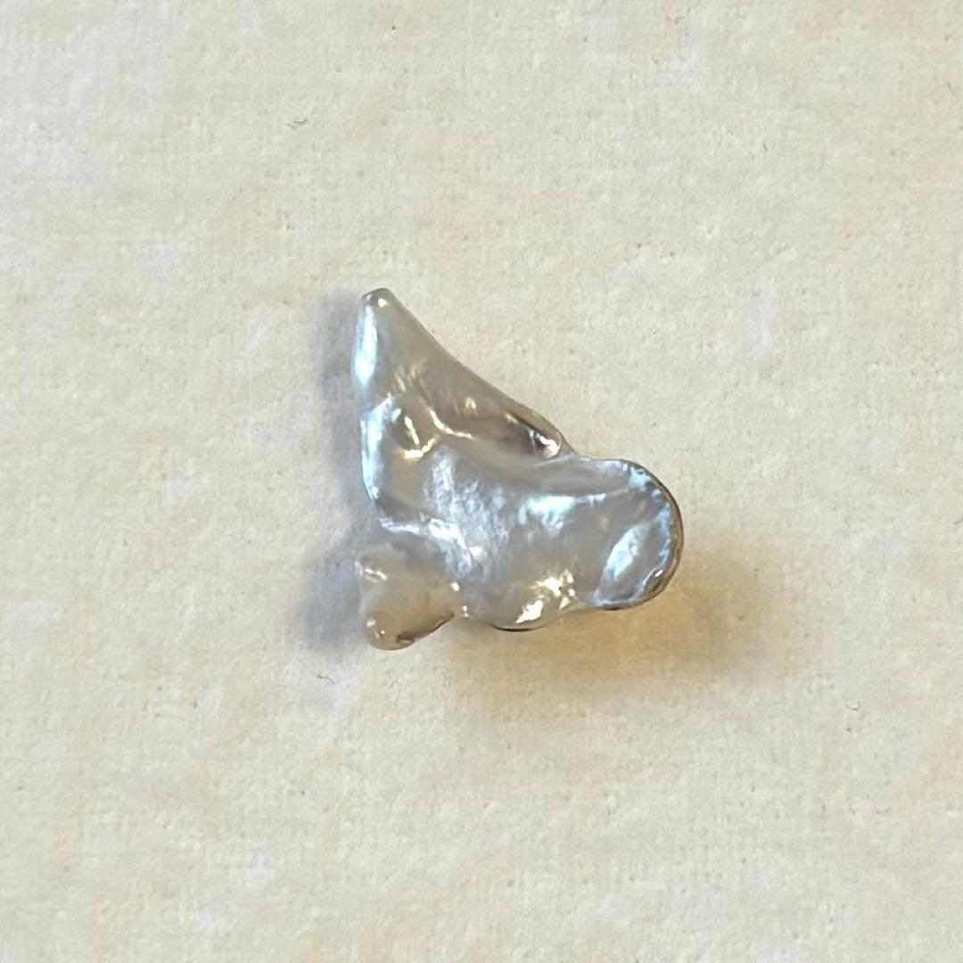 パール　ルース　南洋真珠　白蝶ケシ　変形リーフ　５pcs