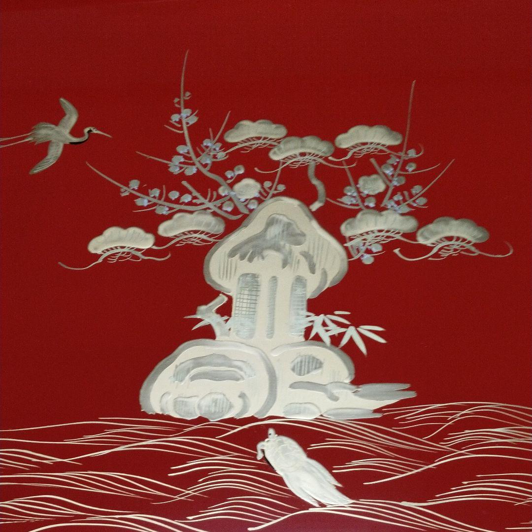 秋田川連漆器　川連塗大型祝膳　足付き膳　木製漆塗り