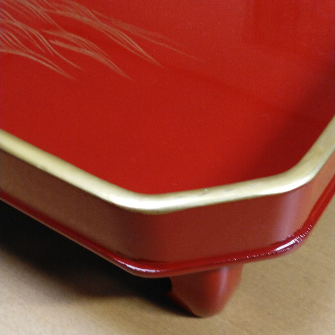 秋田川連漆器　川連塗大型祝膳　足付き膳　木製漆塗り