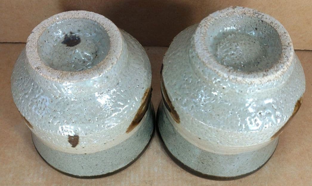 【本物保証】濱田庄司(浜田庄司) 湯呑壱對(一対）共箱 人間国宝 益子焼 未使用