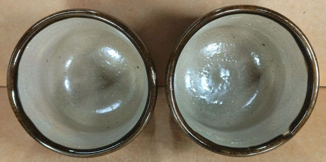 【本物保証】濱田庄司(浜田庄司) 湯呑壱對(一対）共箱 人間国宝 益子焼 未使用