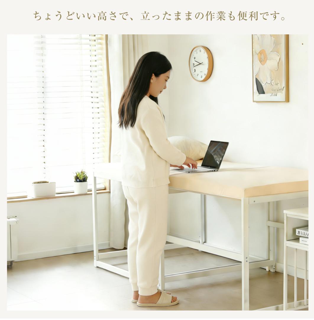 新登場！ハイタイプ伸長式ベッド　シングル　下収納に便利　２WAY　BLACK