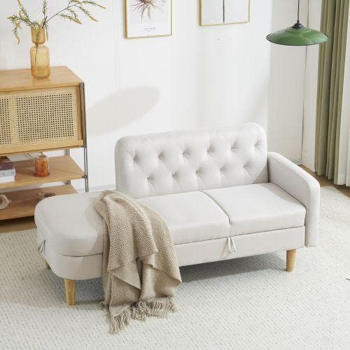 ソファ 2-3人掛け カウチソファ 収納機能 オットマン レイアウト