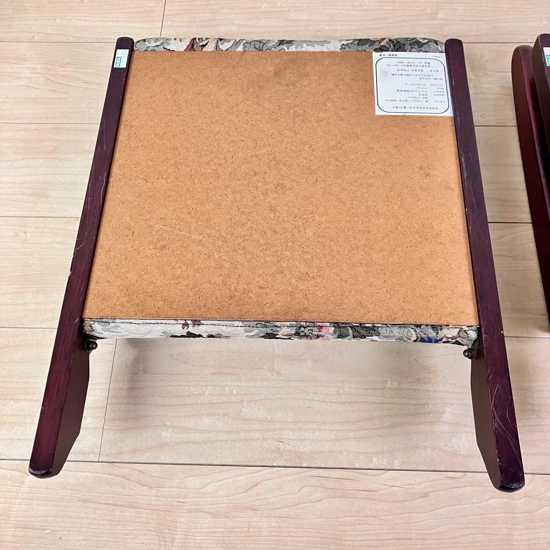 ナカムラ　天然木座椅子 2台セット　ゴブラン織り　花柄　ベージュ系　耐久性