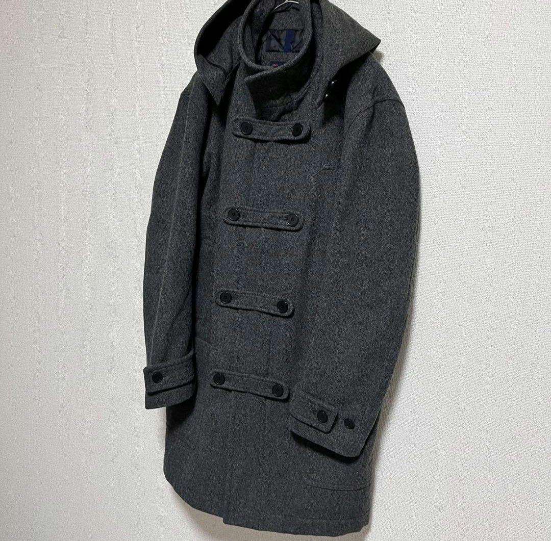 ラコステ 2way 中綿 ダッフルコート ロング グレー ウール LACOSTE