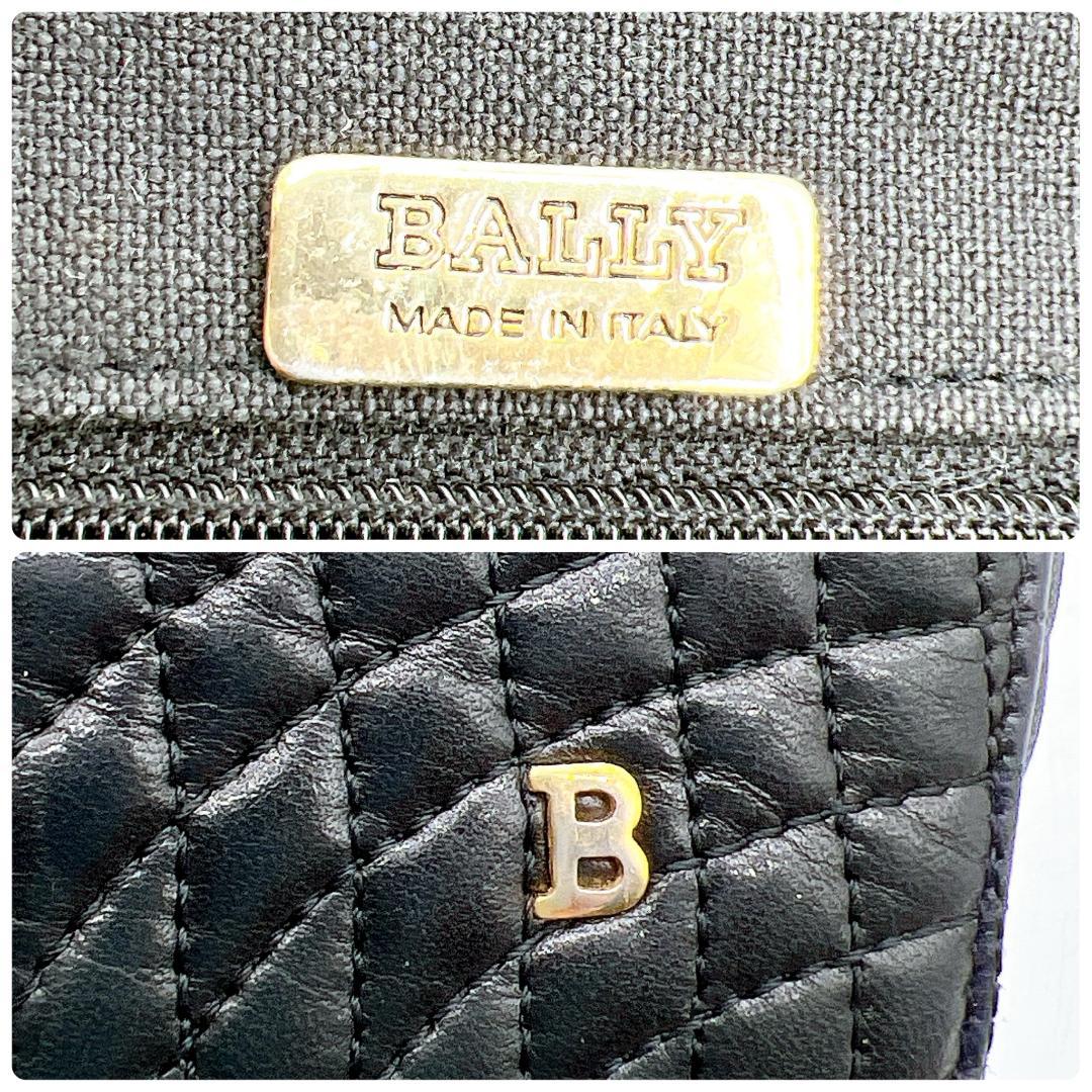 BALLY キルティング チェーン ショルダーバッグ　　ブラック f512