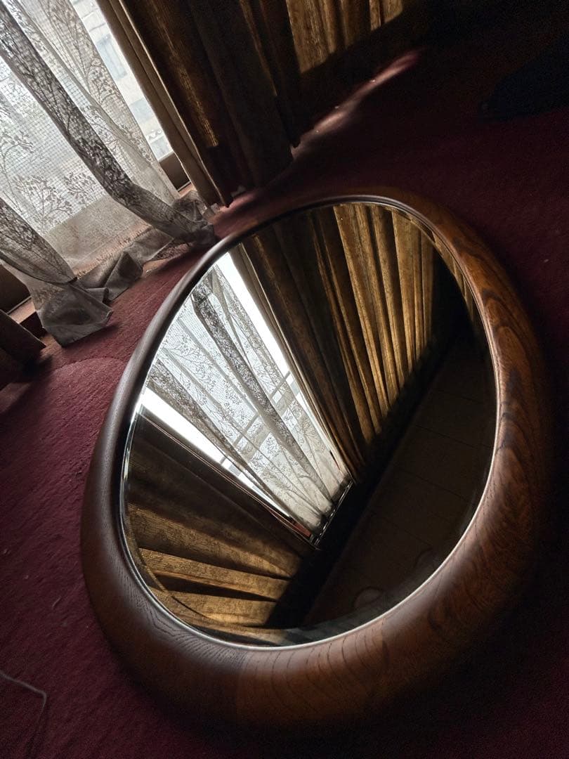 カリモク ウォールミラーA2016 昭和レトロ 壁掛け鏡