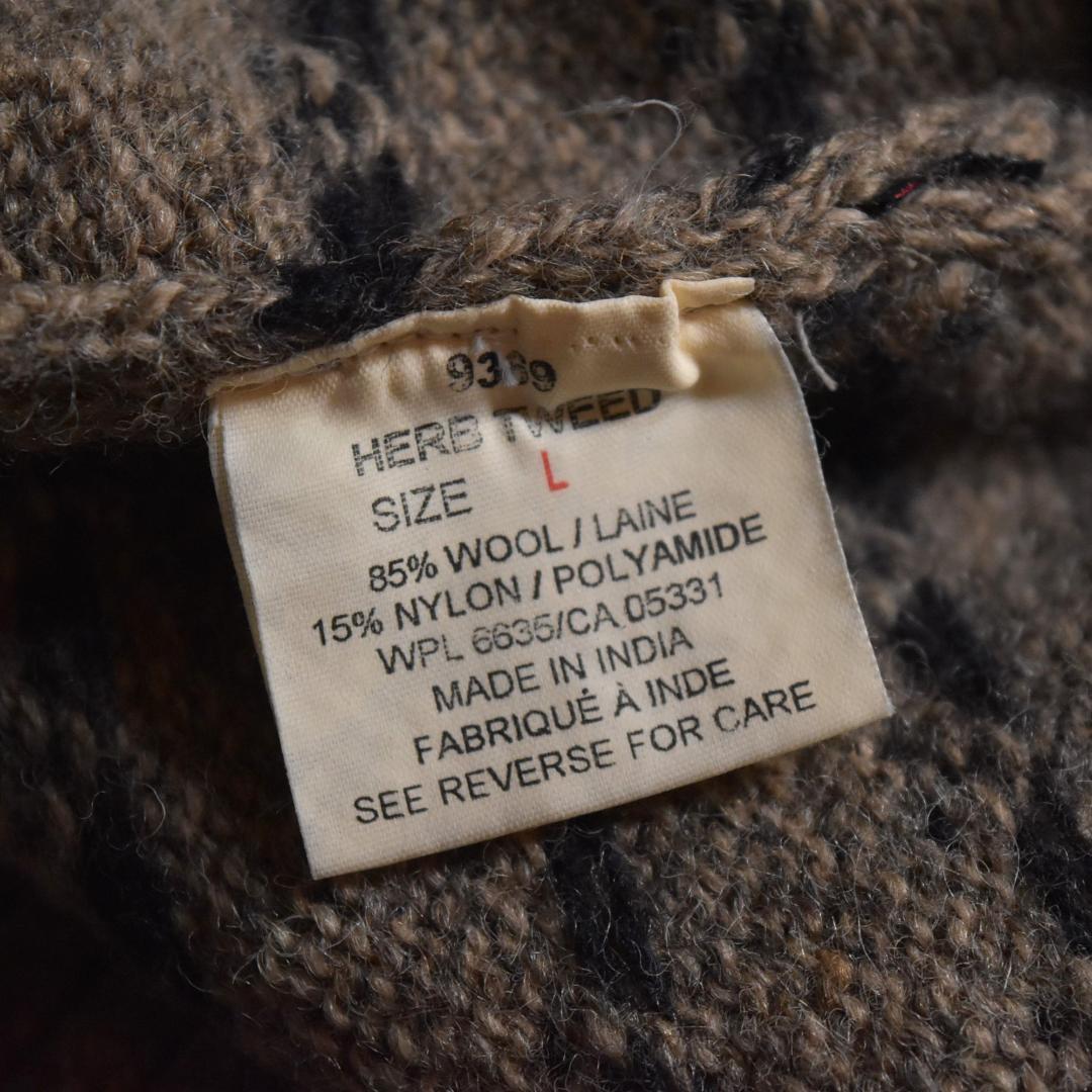 Woolrich バーズアイニットセーター クルーネック ブラウン