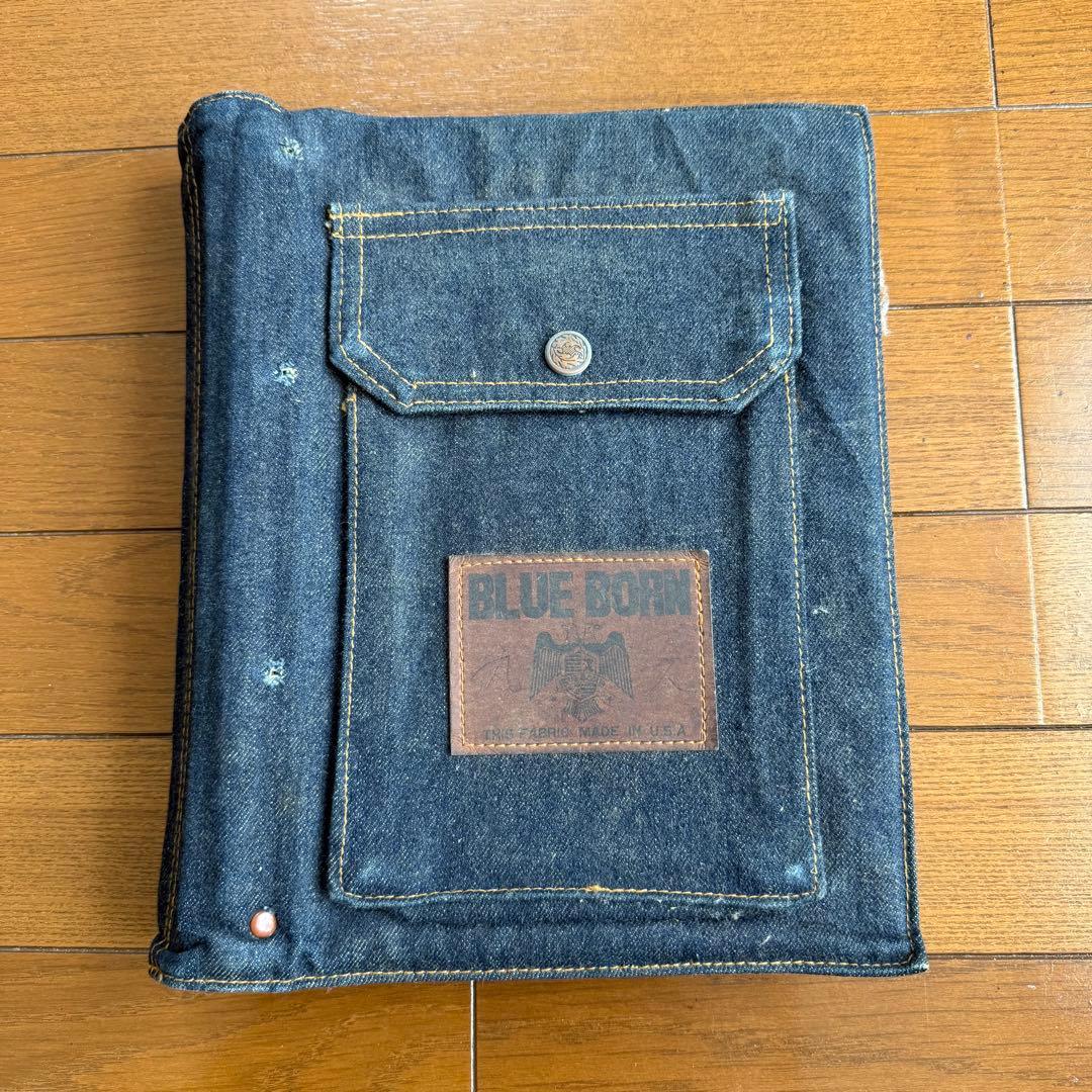 BLUE BORN デニムバインダー ポケット付き　希少　アメリカ製生地