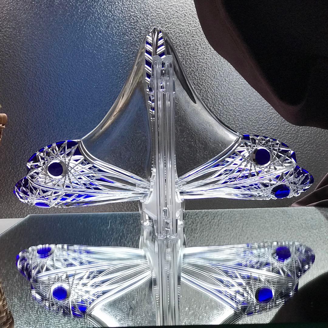 美術館所蔵品オールドバカラ リベリュールLibelluleトンボ蜻蛉 装飾皿名作