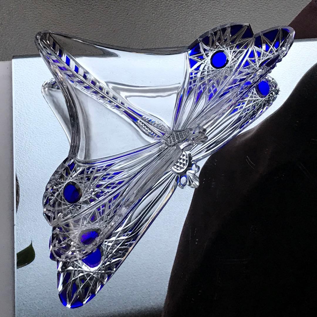 美術館所蔵品オールドバカラ リベリュールLibelluleトンボ蜻蛉 装飾皿名作