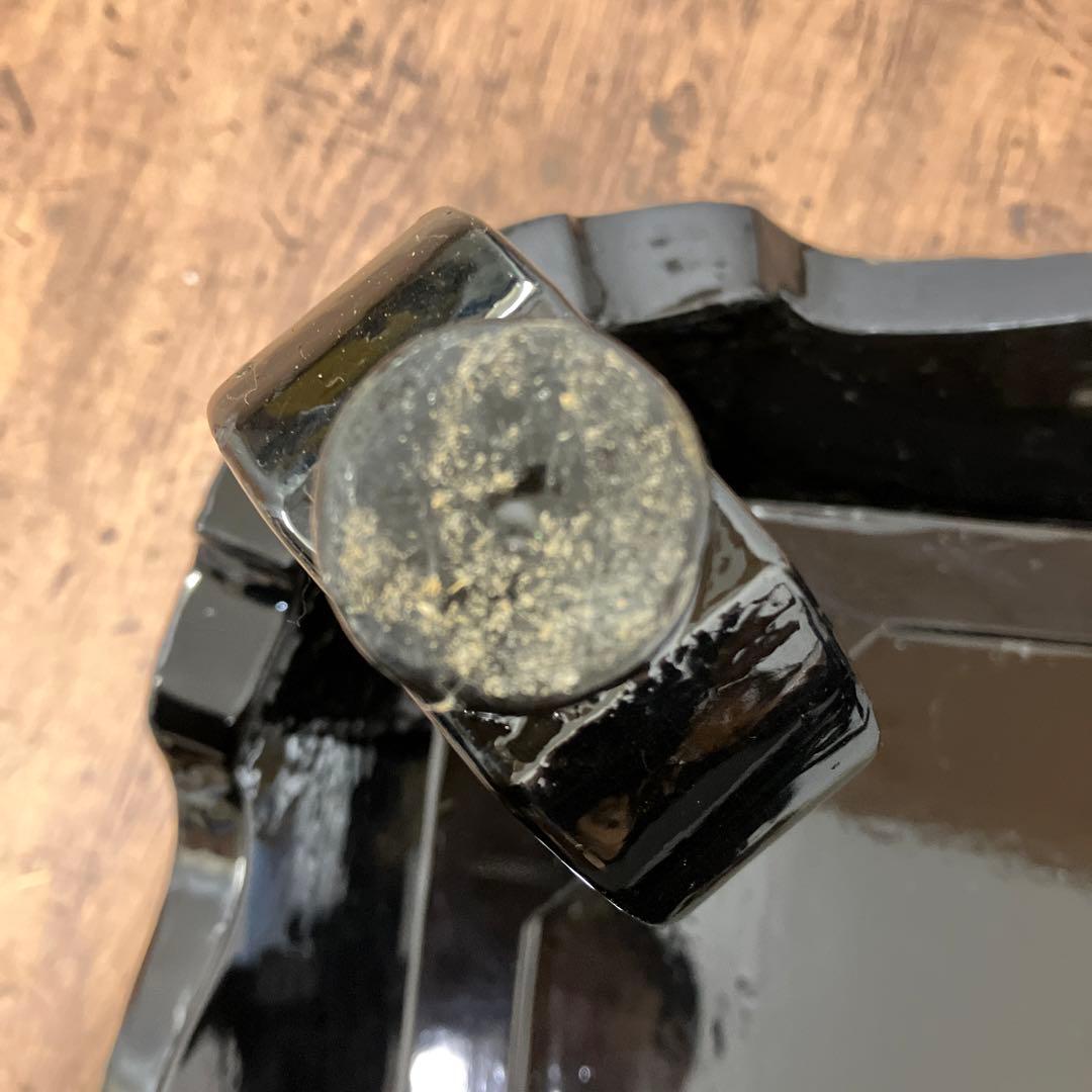 B-3 中国骨董 花台 ミニテーブル 飾り台 黒漆 風景画 絵柄 螺鈿細工 盆栽