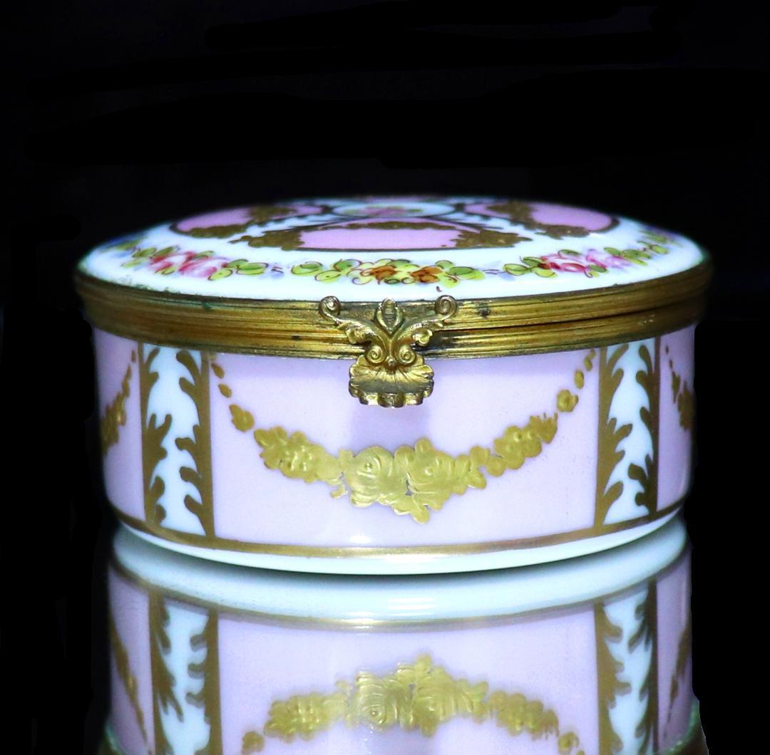 オールド・バカラ 美術館級 金彩エナメル薔薇文ブロンズオパーリンクリスタル製蓋物