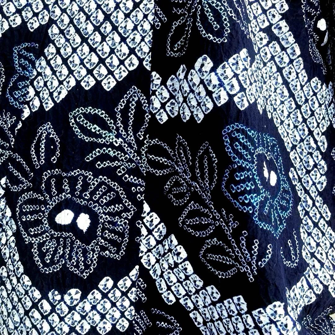 かのん 有松絞り・蜘蛛絞り　浴衣　しつけ糸付　未使用　手縫い　N120